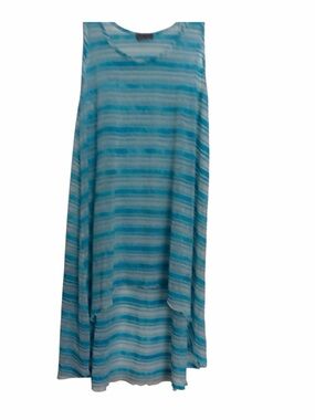 Jordan Taylor Aqua & Turquoise Striped Swim Coverup - M